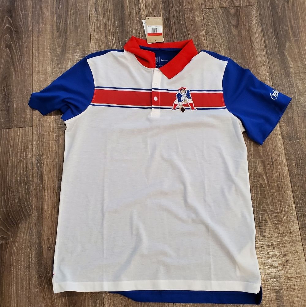 Nike mens New England Patriots Rewind polo sz L
